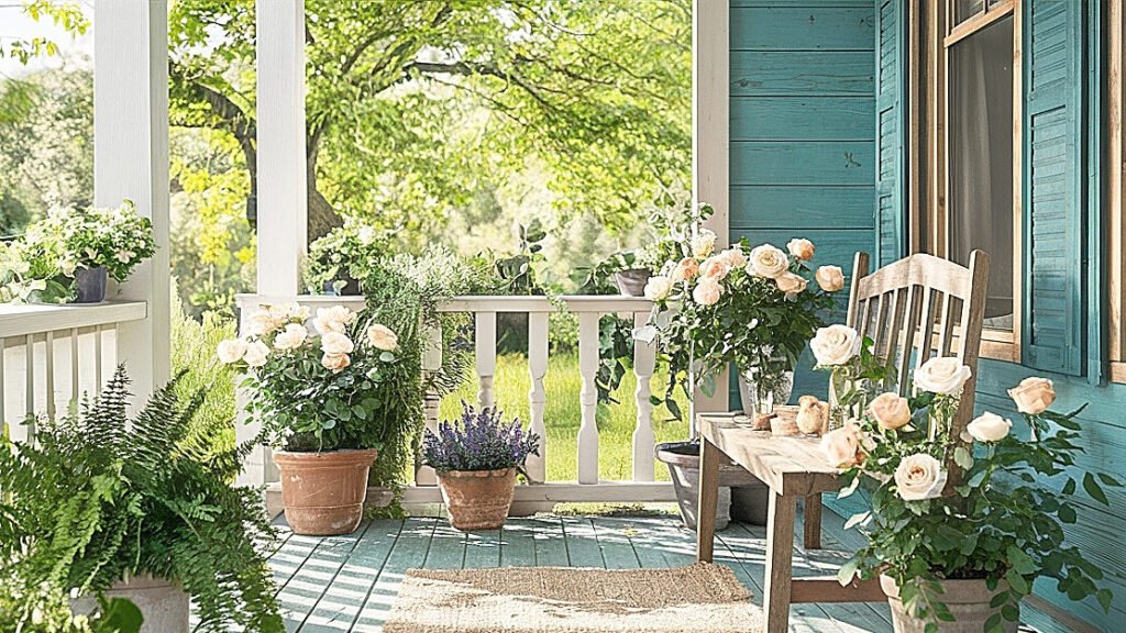 Farmhouse Roses Designing a Rustic Farmhouse Porch with Beautiful Roses ...